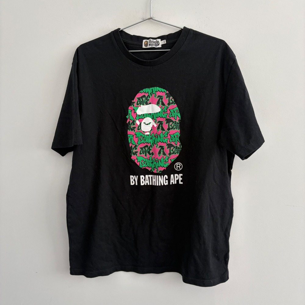 A Bathing Ape BAPE Big Ape Head Logo Black Graphic T-Shirt XXL